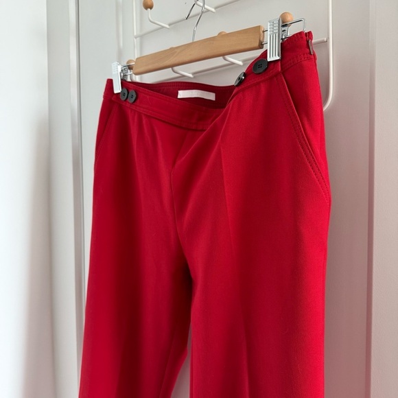 Hugo Boss red slim trouser pants with black buttons - size 6 (Medium) - Picture 2 of 6